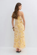 Chiffon dress - Yellow flower