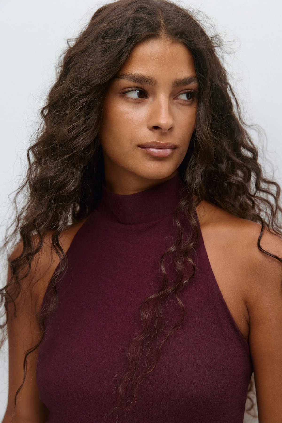 Halterneck ruffle top - Noir