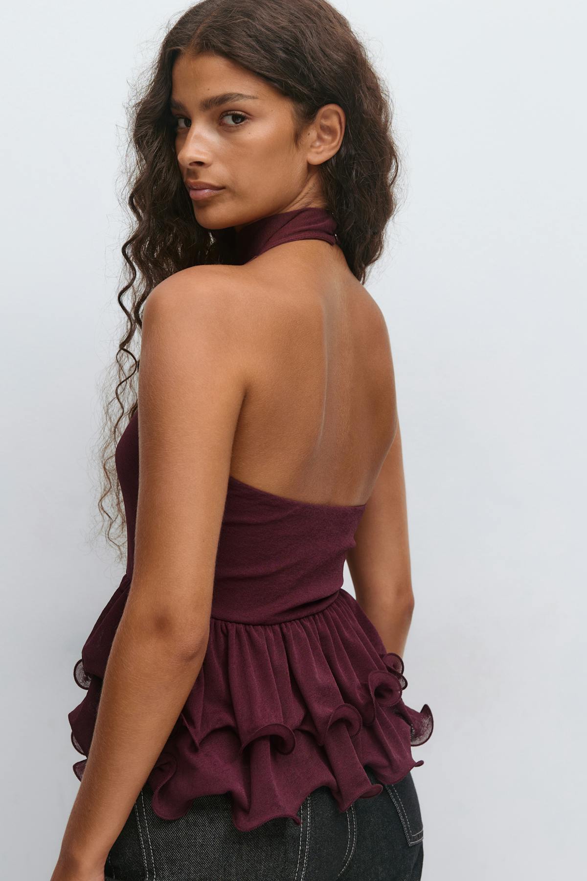 Halterneck ruffle top - Wine tasting