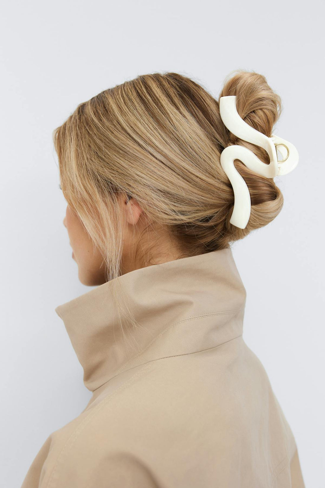 2-pack hair clips - White/brown