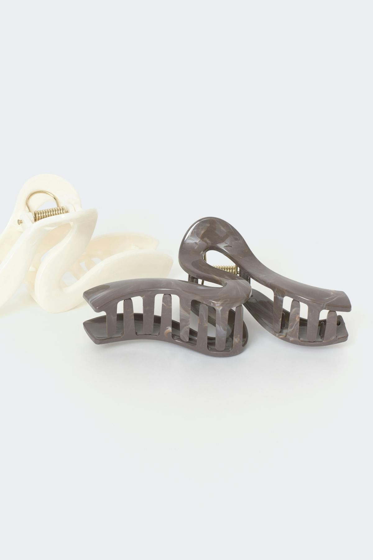 2-pack hair clips - Multi black