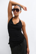 Halterneck knitted dress - Noir