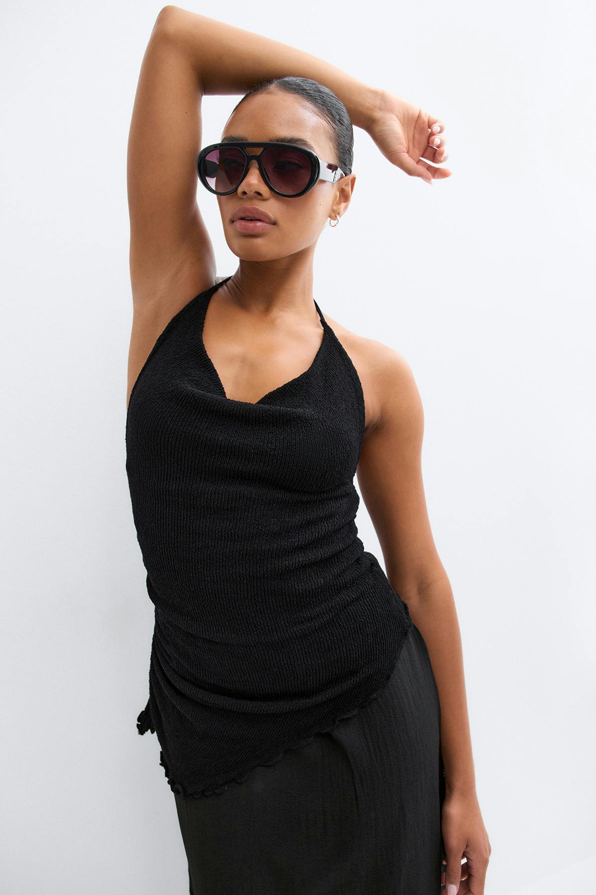 Halterneck knitted dress - Noir