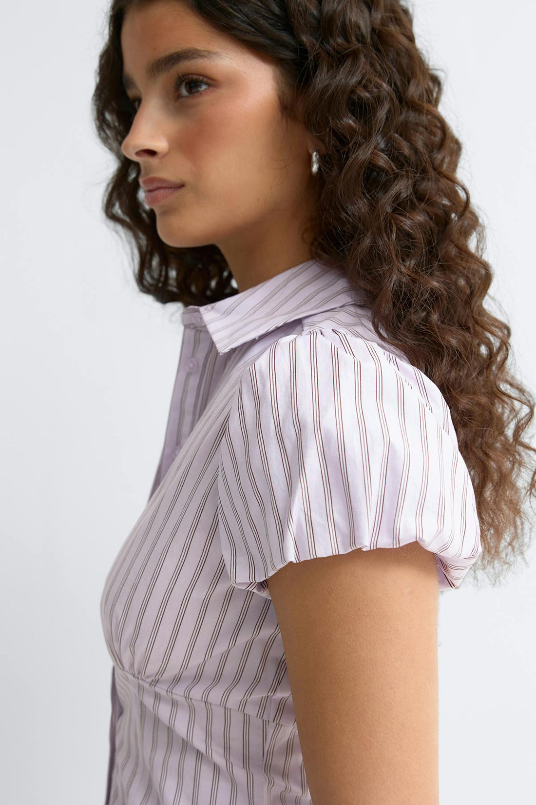 Puff sleeve shirt - Purple/stripe