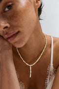 Rhinestone necklace - Doré