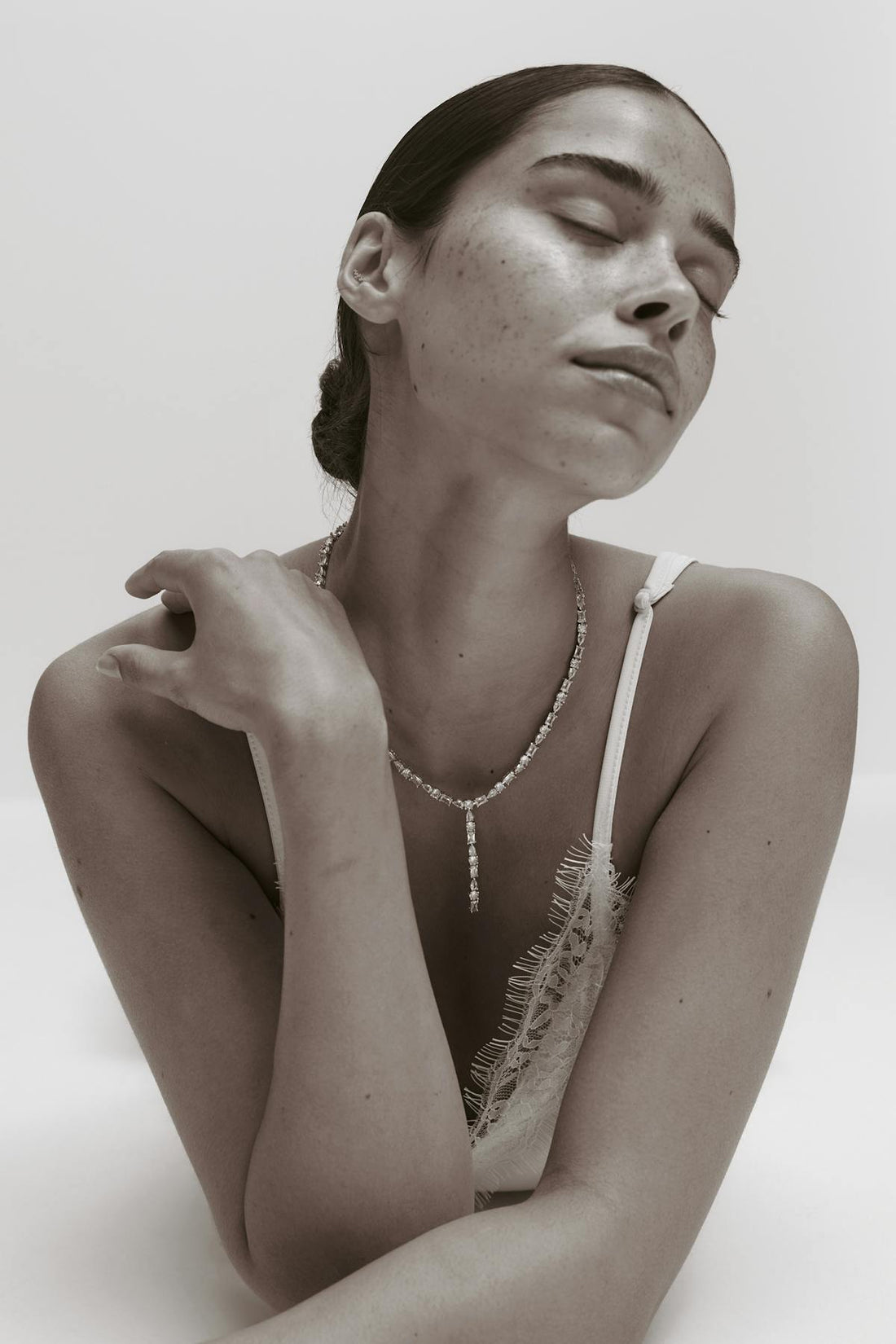 Rhinestone necklace - Doré