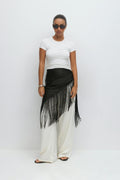 Triangle fringe scarf