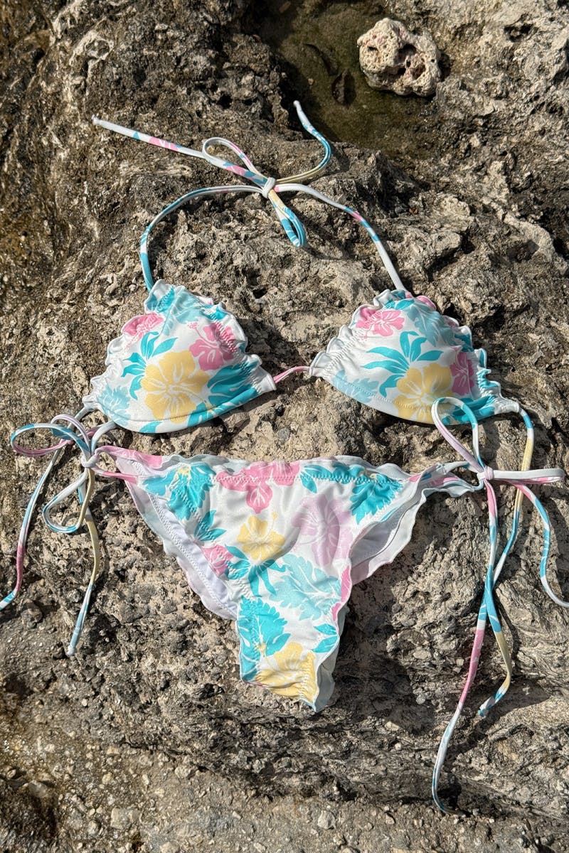 14+ lexi ruched bikini bottom - Bahama blizz