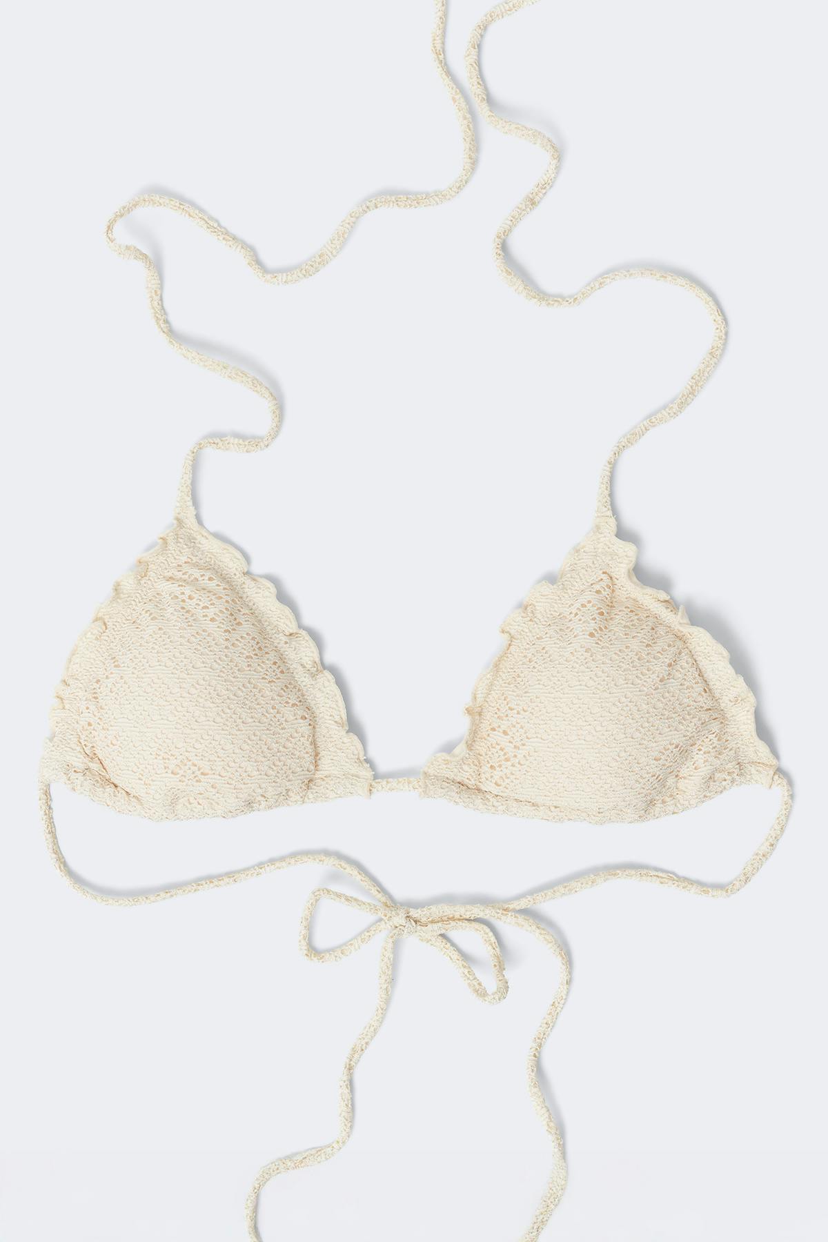 14+ paloma lurex bikini top - Blanc cassé