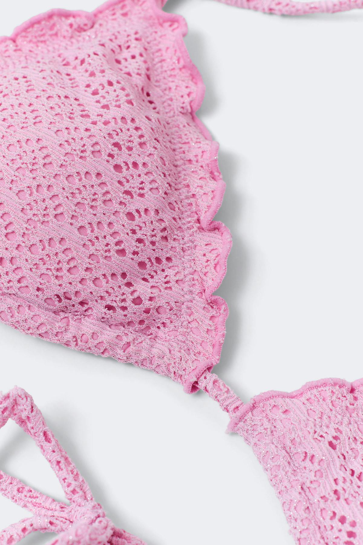 14+ paloma lurex bikini top - Rose