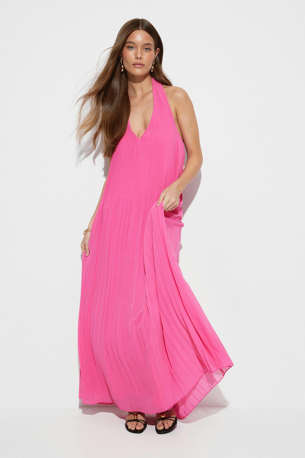 Pleated maxi dress - Rose