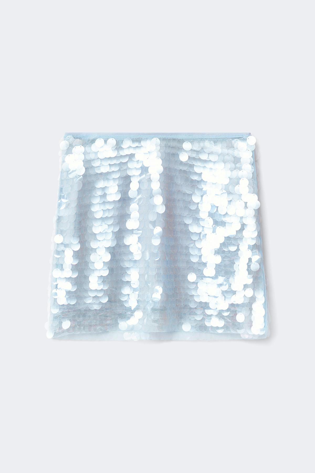 sequin mini skirt - Vert foncé