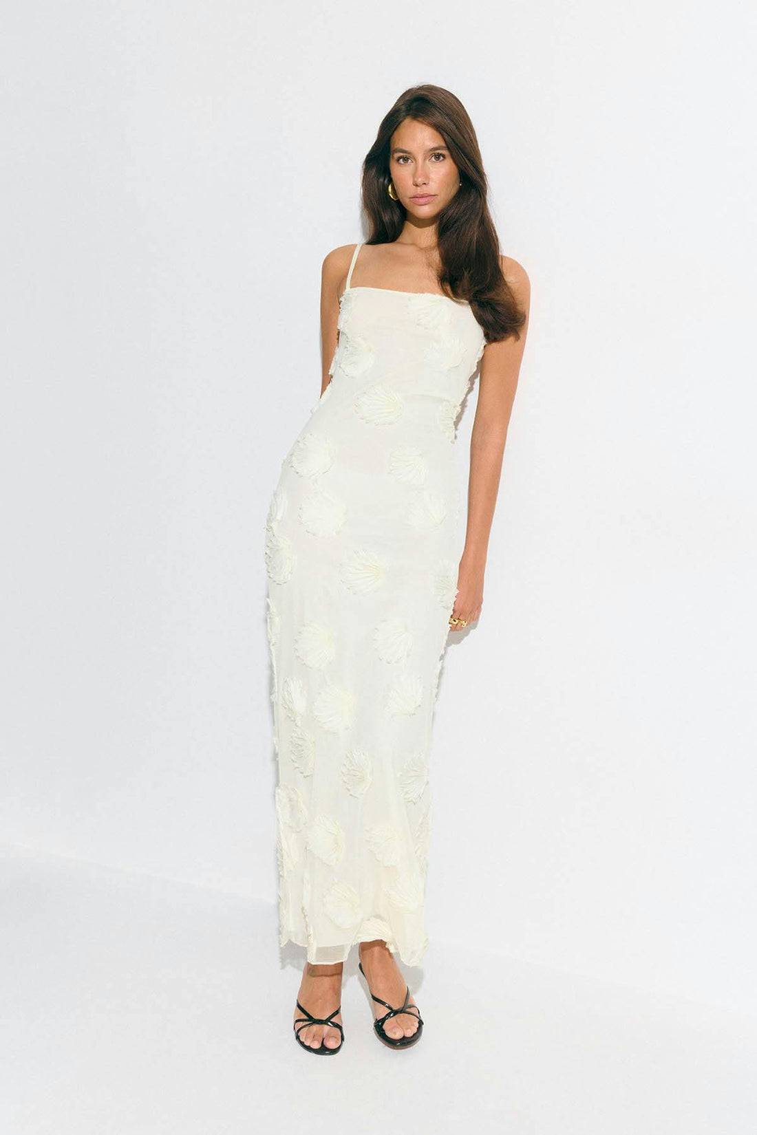 Embroidery maxi dress - Creme