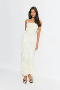 Embroidery maxi dress - Creme