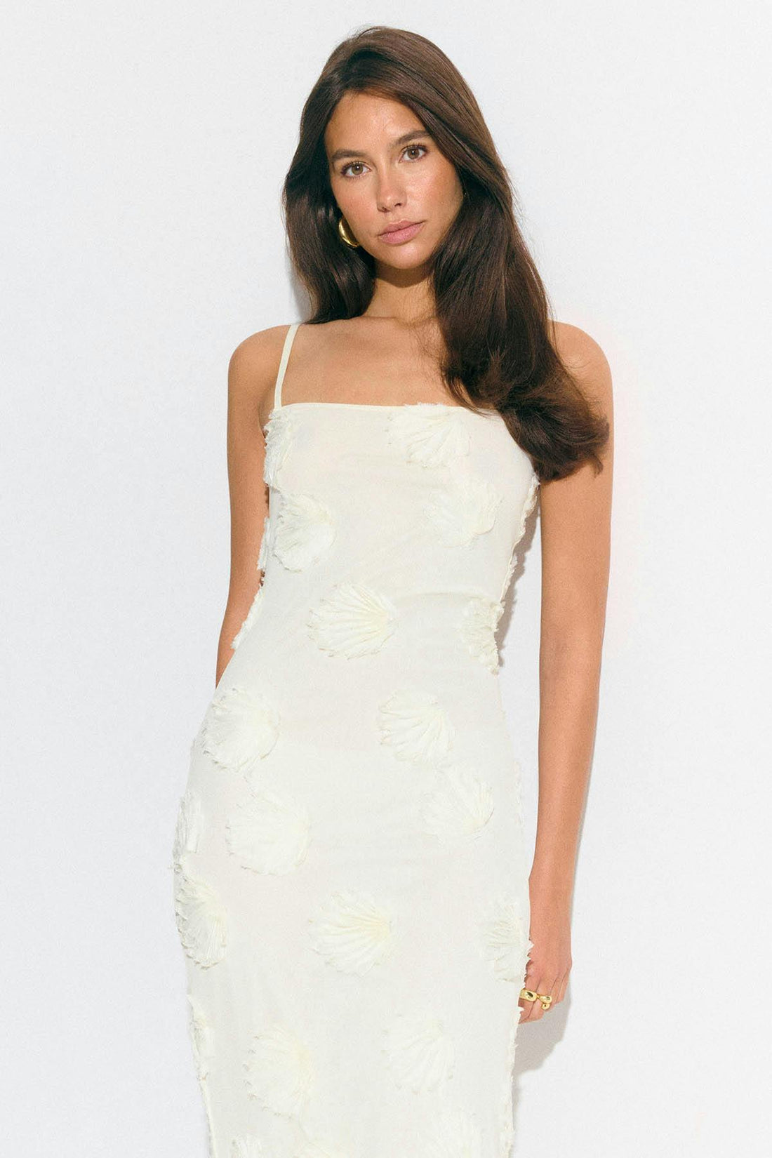Embroidery maxi dress - Creme