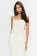 Embroidery maxi dress - Creme