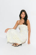 Embroidery maxi dress - Creme