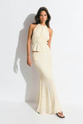 Embroidery maxi skirt - Creme