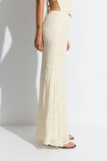 Embroidery maxi skirt - Creme