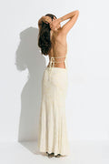 Embroidery maxi skirt - Creme