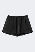 Satin drawstring shorts - Noir