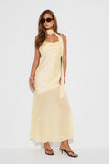 Floral maxi cowlneck dress - Anise flower