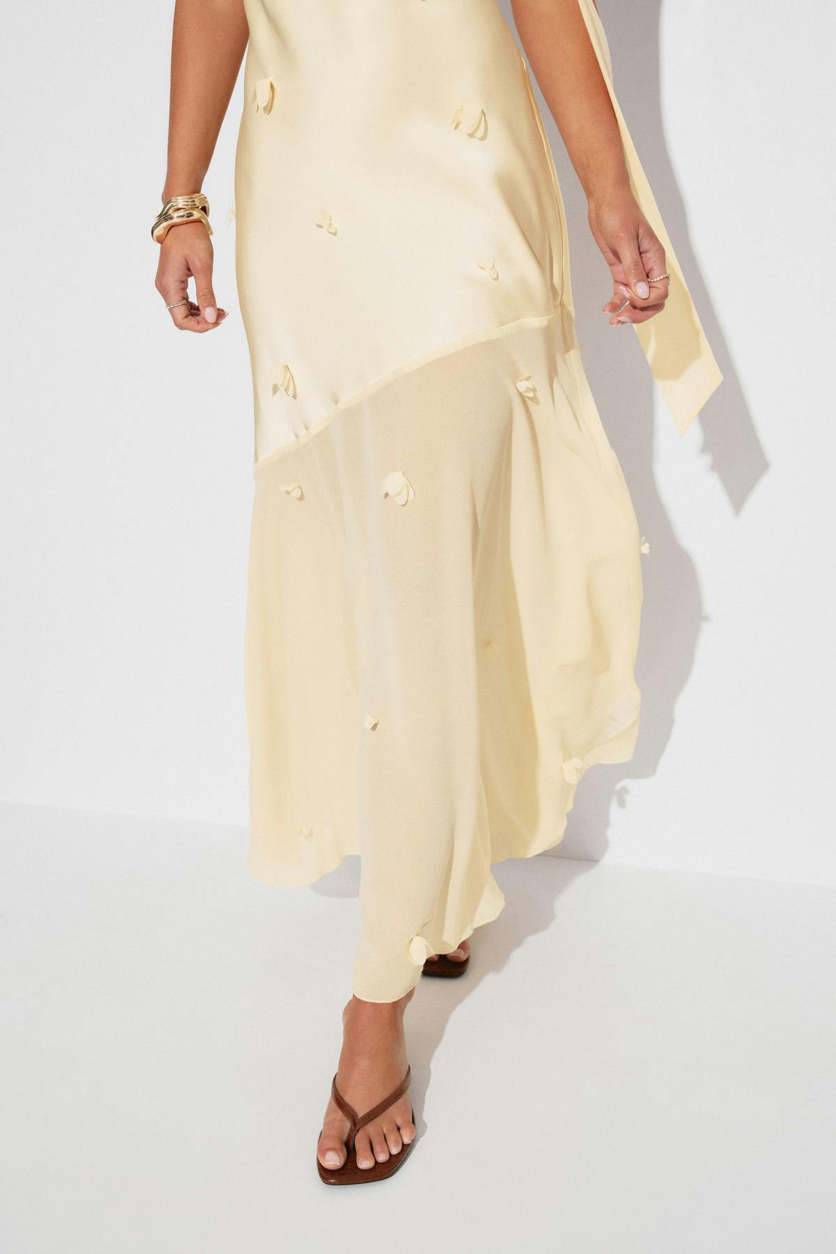 Floral maxi cowlneck dress - Anise flower