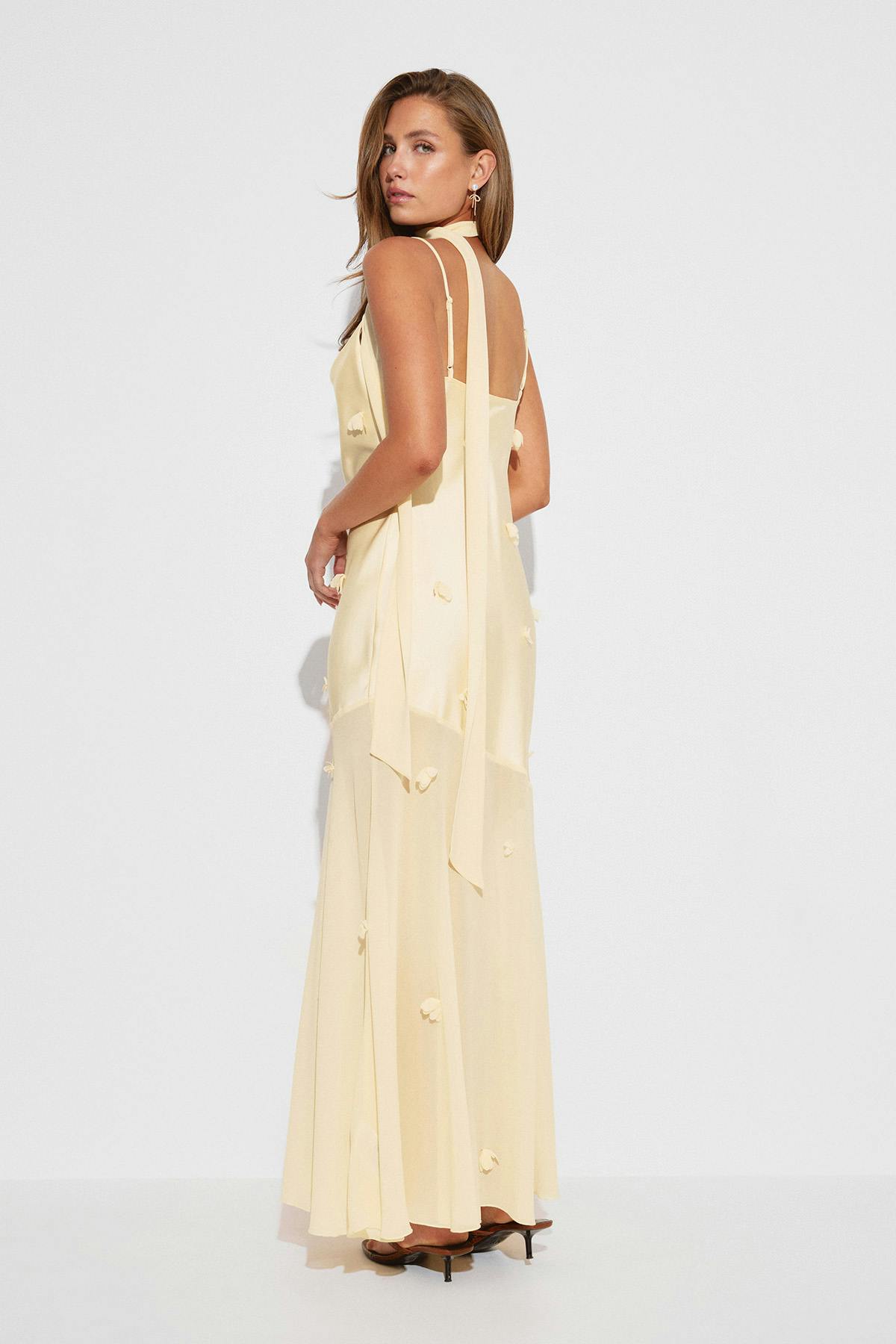 Floral maxi cowlneck dress - Anise flower