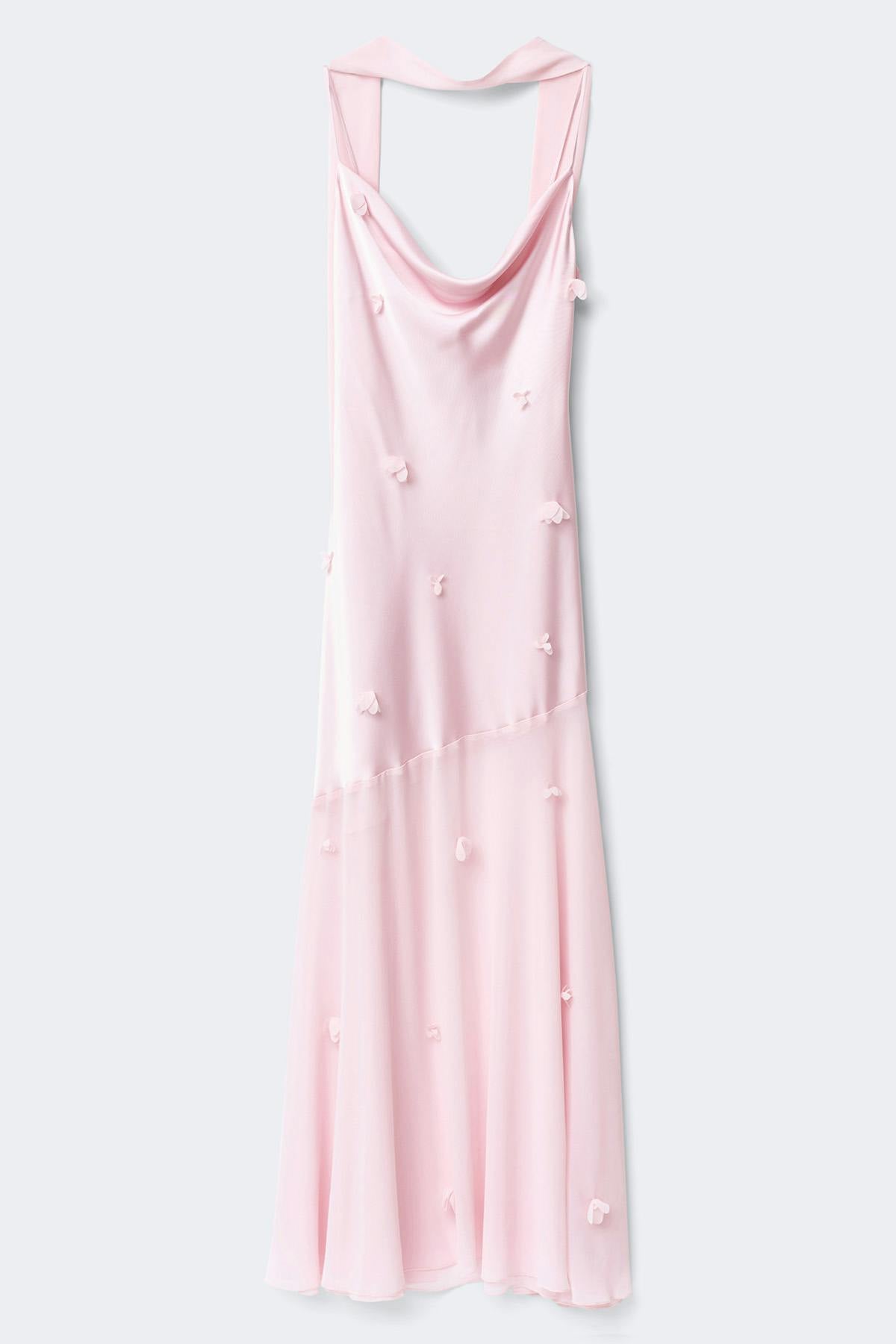 Floral maxi cowlneck dress - Rose