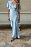 Satin maxi dress - Winter pear