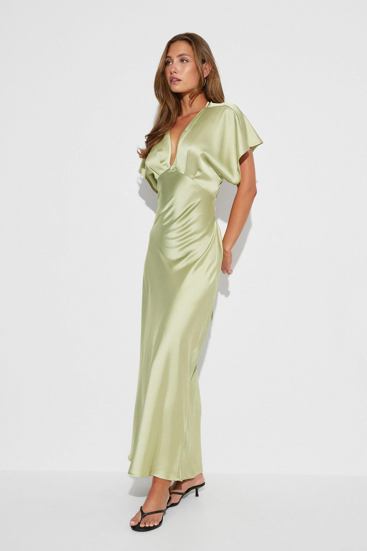 Satin maxi dress - Creme