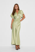 Satin maxi dress - Winter pear