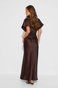 Satin maxi dress - Noir