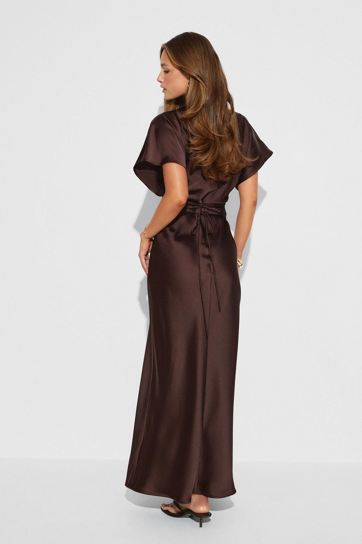 Satin maxi dress - Noir