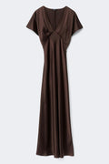 Satin maxi dress - Butter yellow