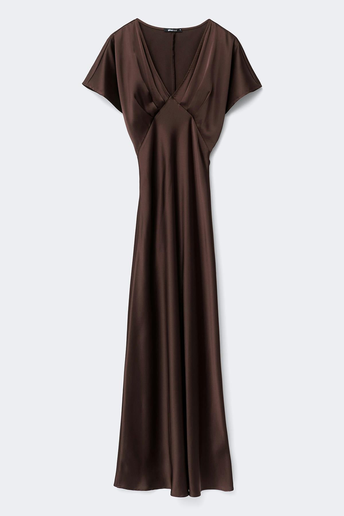 Satin maxi dress - Butter yellow