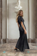 Satin maxi dress - Bleu clair