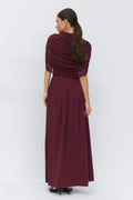 Draped cape maxi dress - Bordeaux