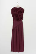 Draped cape maxi dress - Bordeaux
