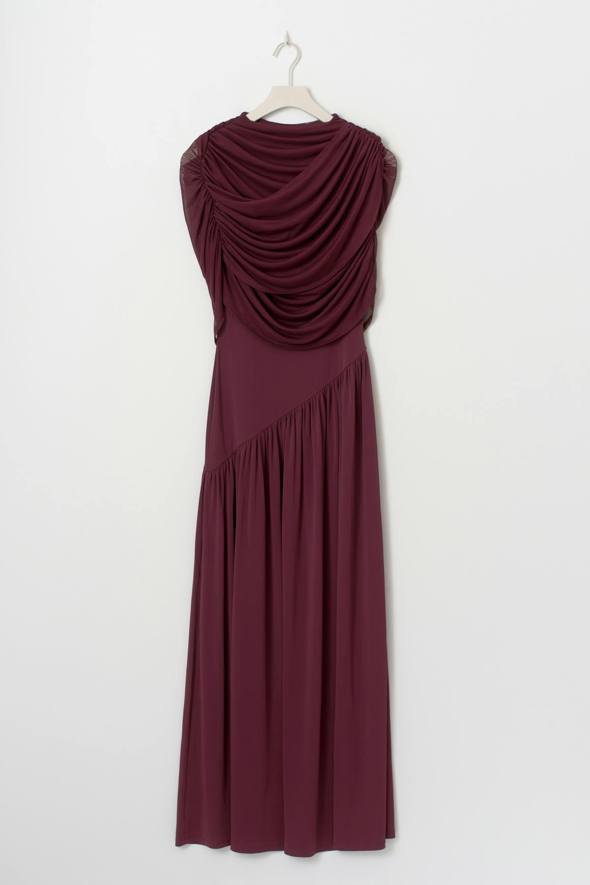 Draped cape maxi dress - Bordeaux