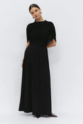 Draped cape maxi dress - Bordeaux