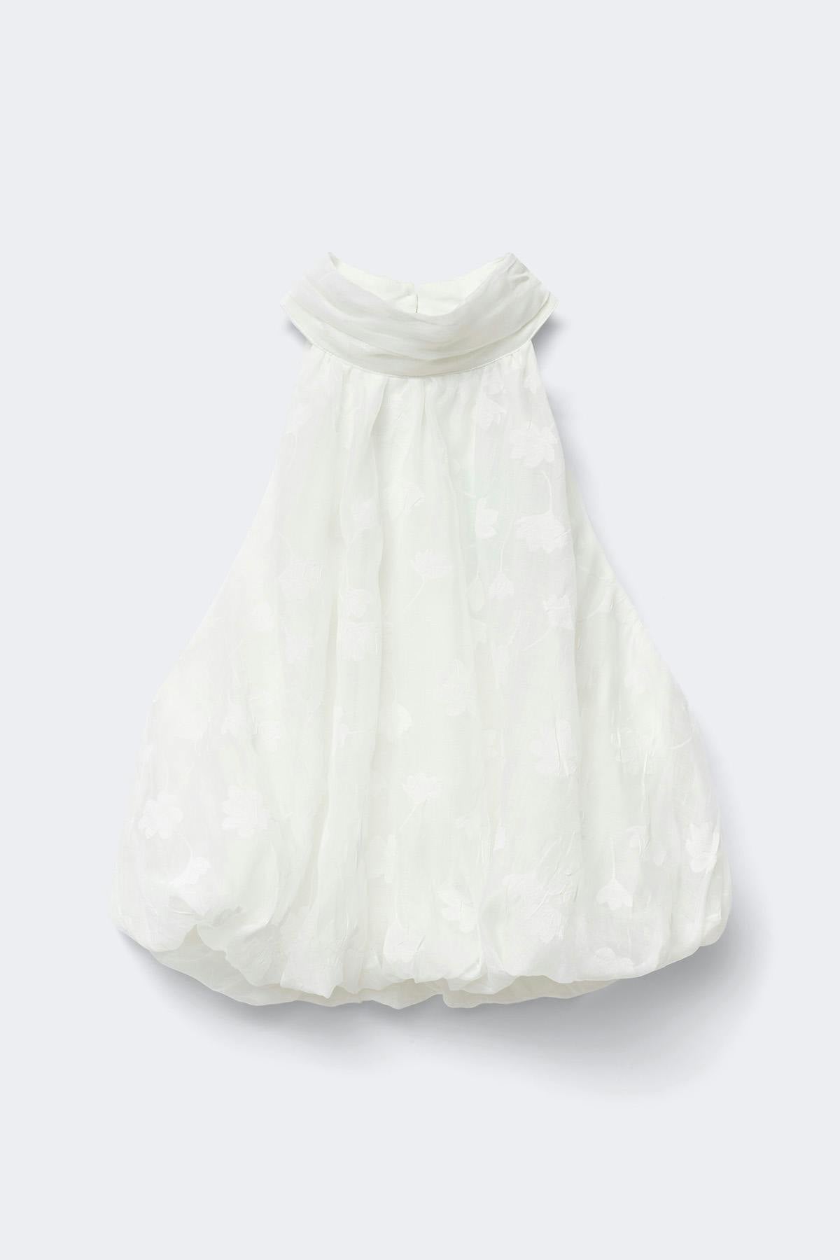 Floral halter neck top - Blanc cassé