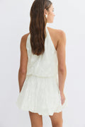 Floral bubble mini skirt - Blanc cassé
