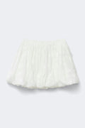 Floral bubble mini skirt - Blanc cassé