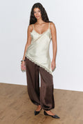 Satin asymmetric singlet - Creme