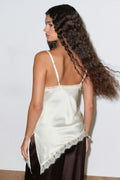 Satin asymmetric singlet - Creme