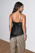 Satin asymmetric singlet - Noir