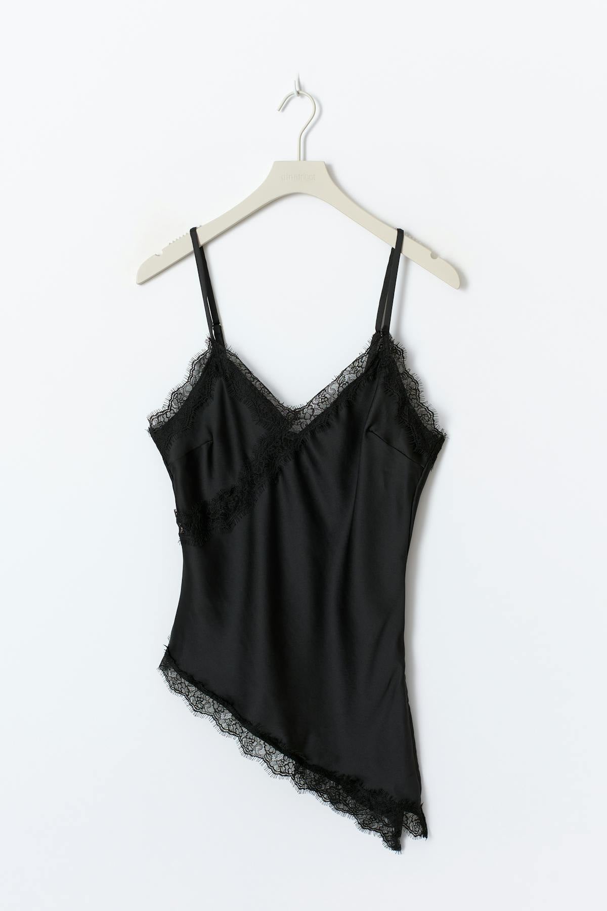 Satin asymmetric singlet - Noir