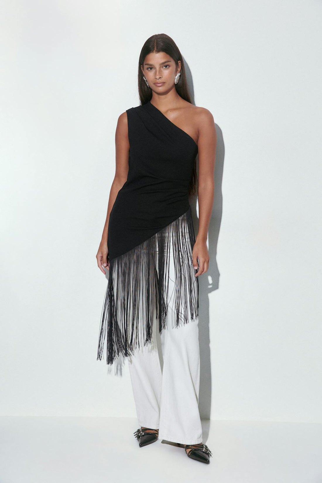 Fringe top - Noir
