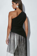 Fringe top - Noir